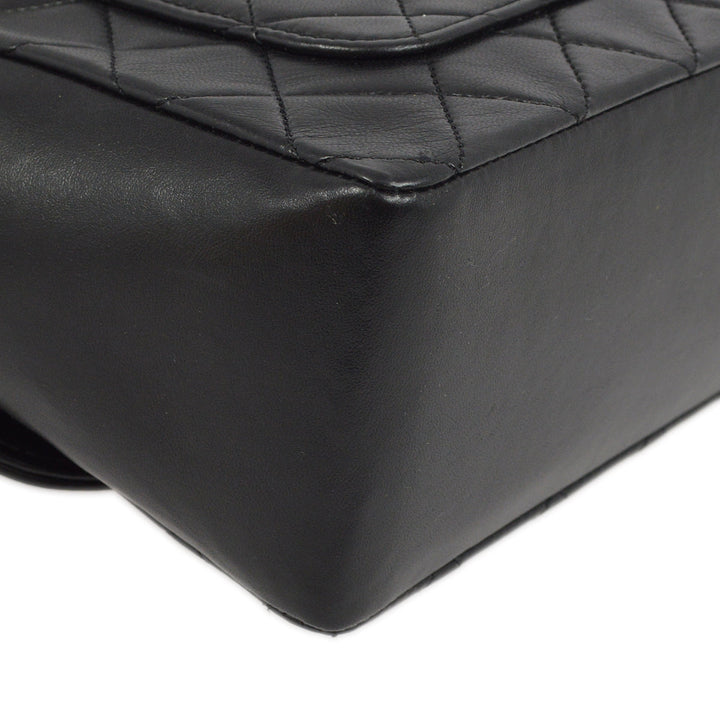 Top Quality Chanel Black Lambskin Straight Flap Shoulder Bag