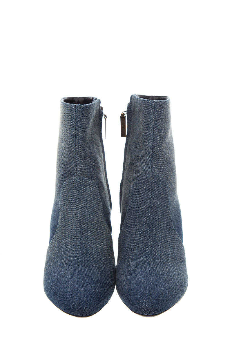 Saint Laurent Denim Heel Booties SZ 38