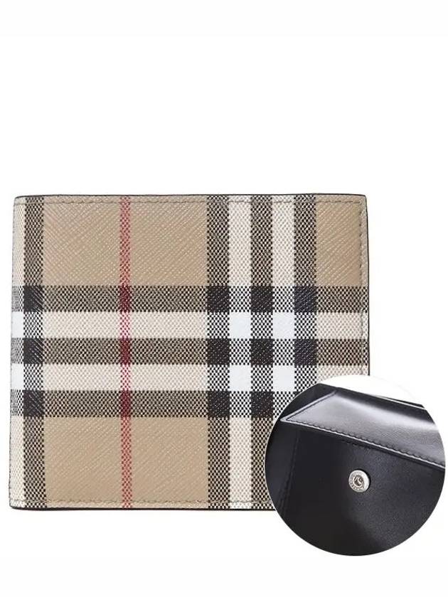 Burberry Vintage Check Half Wallet Beige
