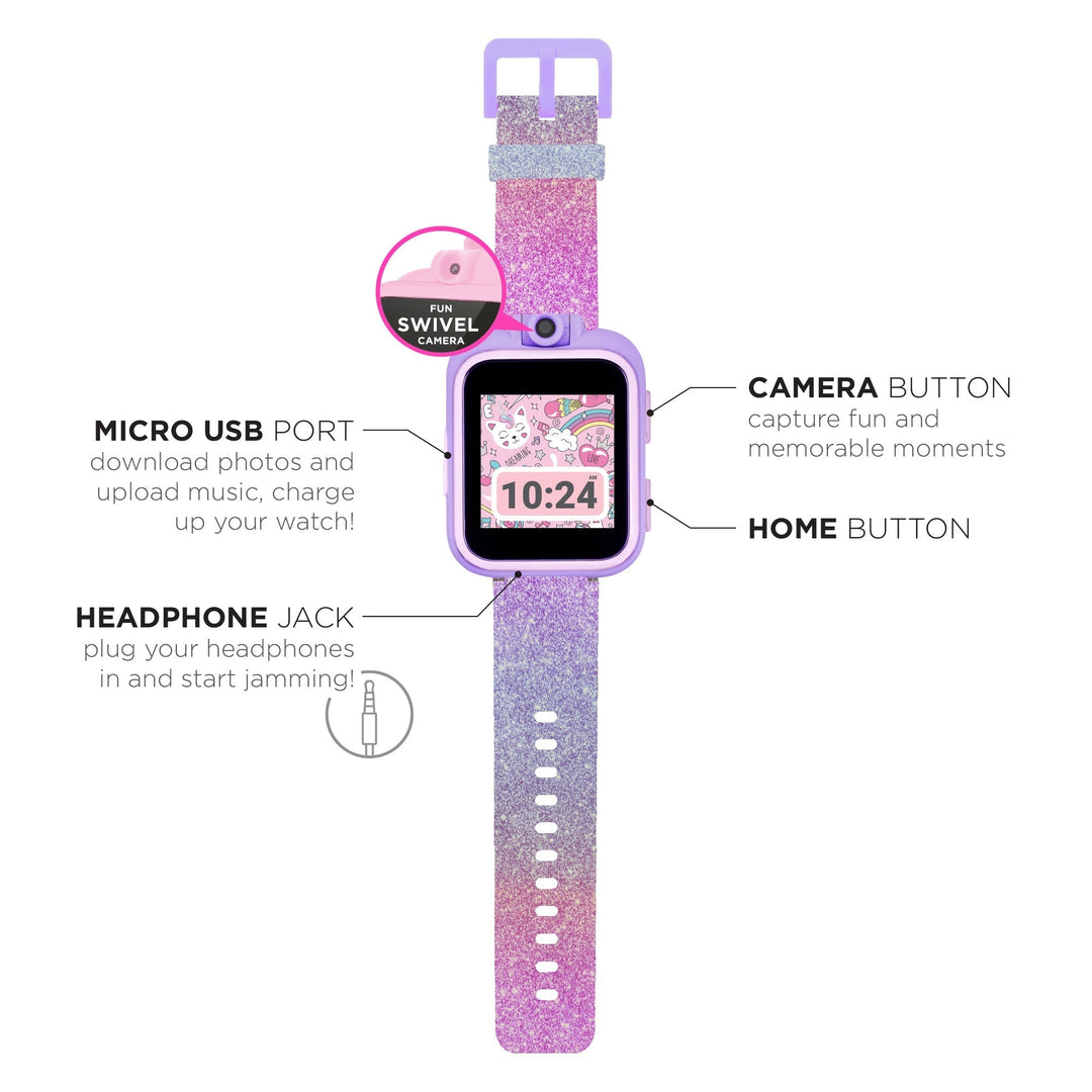 PlayZoom 2 Kids Smartwatch with Headphones: Purple Glitter
