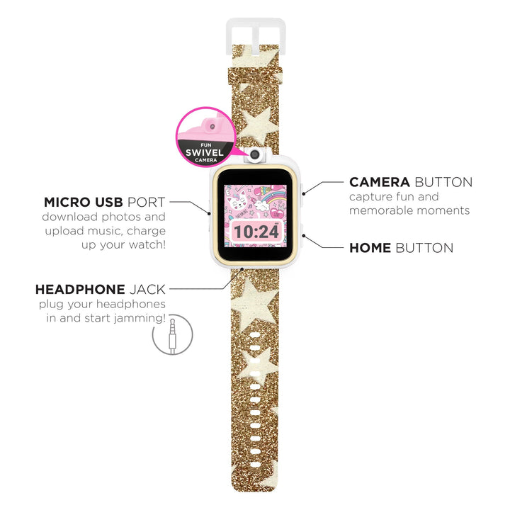 PlayZoom 2 Kids Smartwatch with Headphones: Gold Star Print