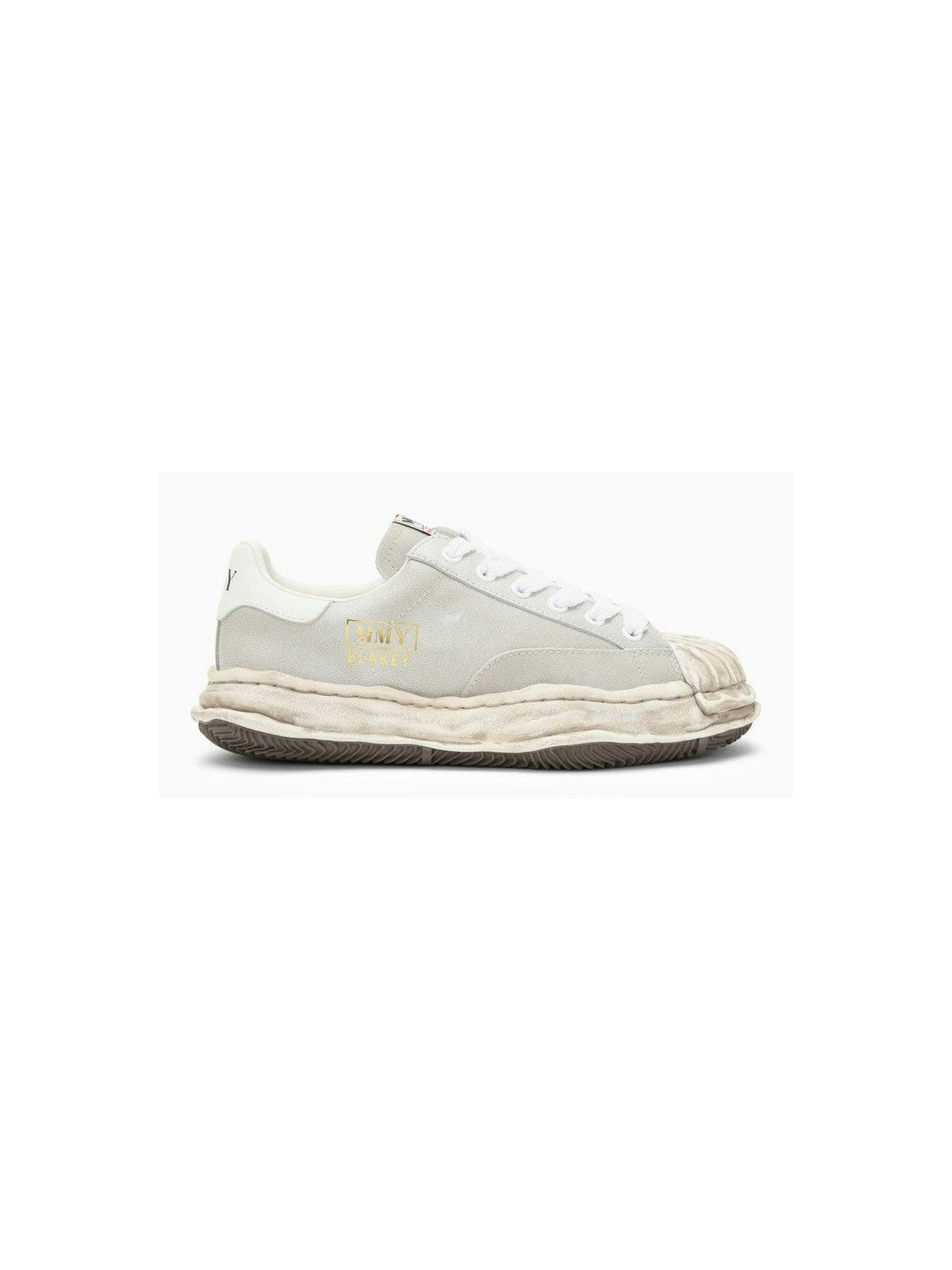 BLAKEY LIGHT GREY LEATHER LOW TRAINER