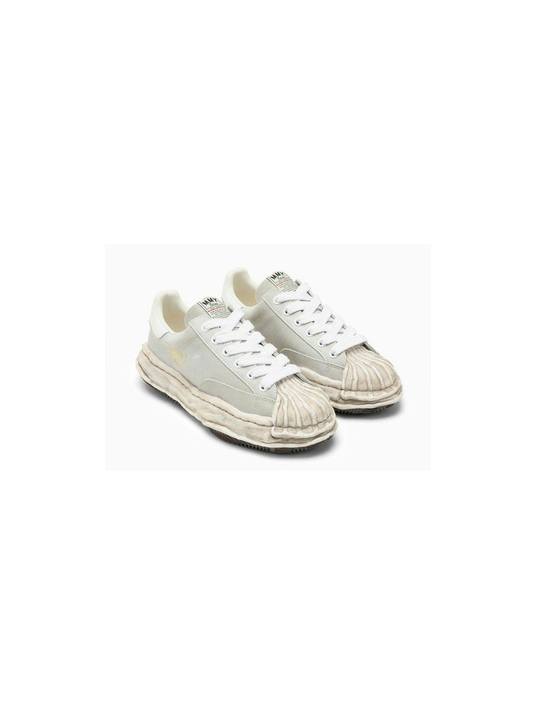 BLAKEY LIGHT GREY LEATHER LOW TRAINER