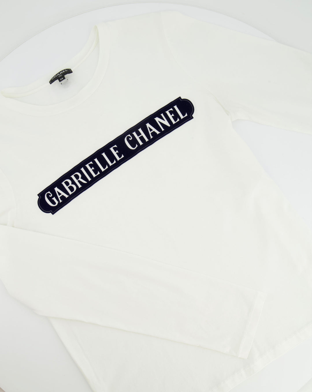 Top Quality Chanel White Short Sleeve Top with Gabrielle Top Quality Chanel Logo Size FR 38 (UK 10)