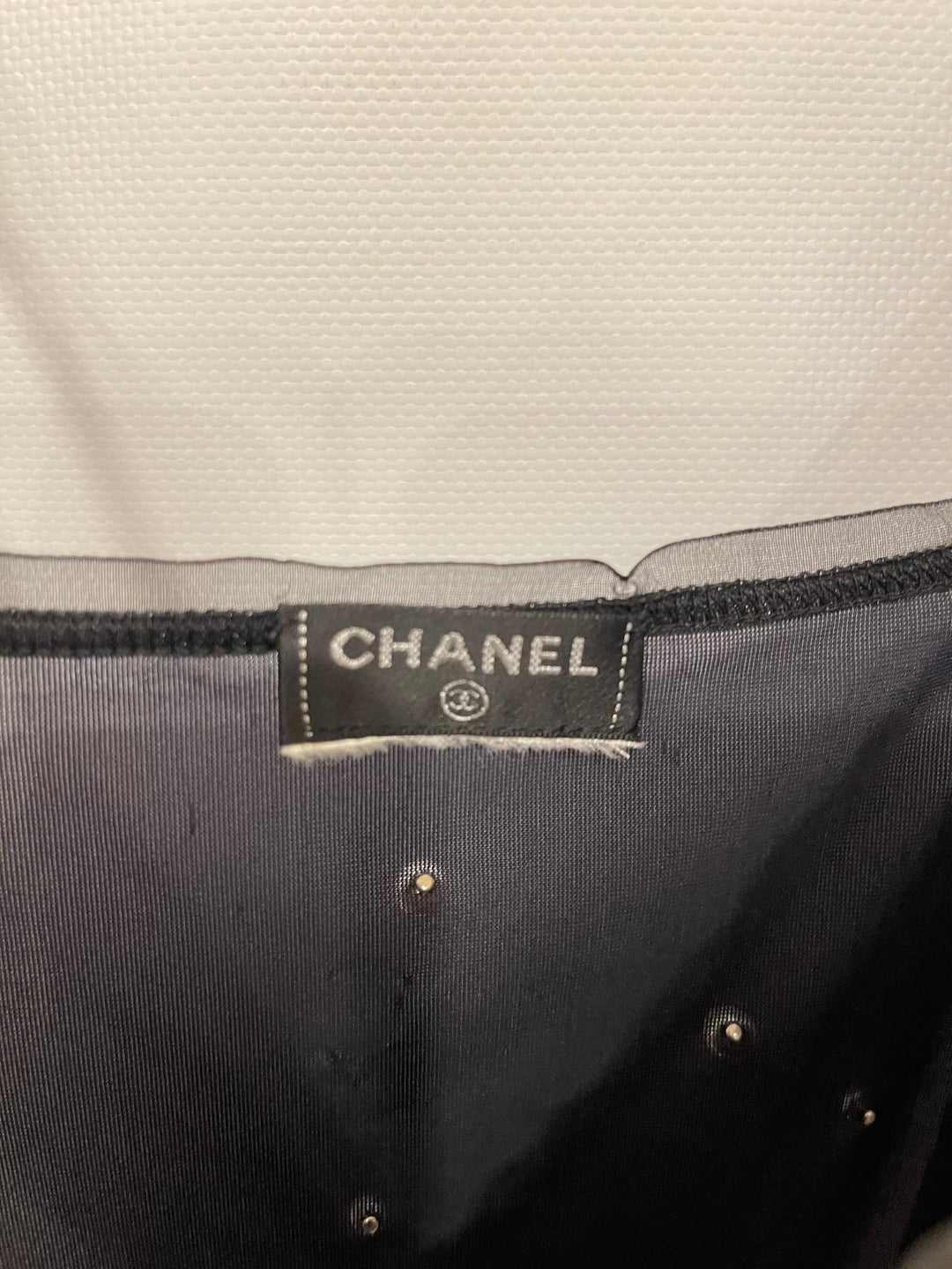 Top Quality Chanel Black Tank Top with Pearl Embellishments and CC Logo Detail Size FR 38 (UK 10)