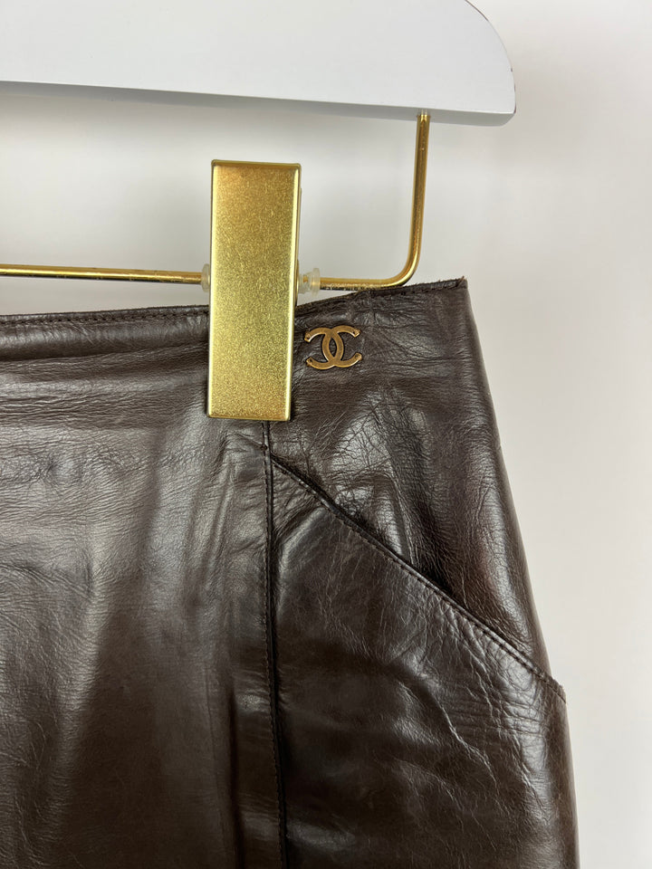 Top Quality Chanel 02/A Leather Jacket and Pencil Skirt Set Size FR 38 (UK 10)