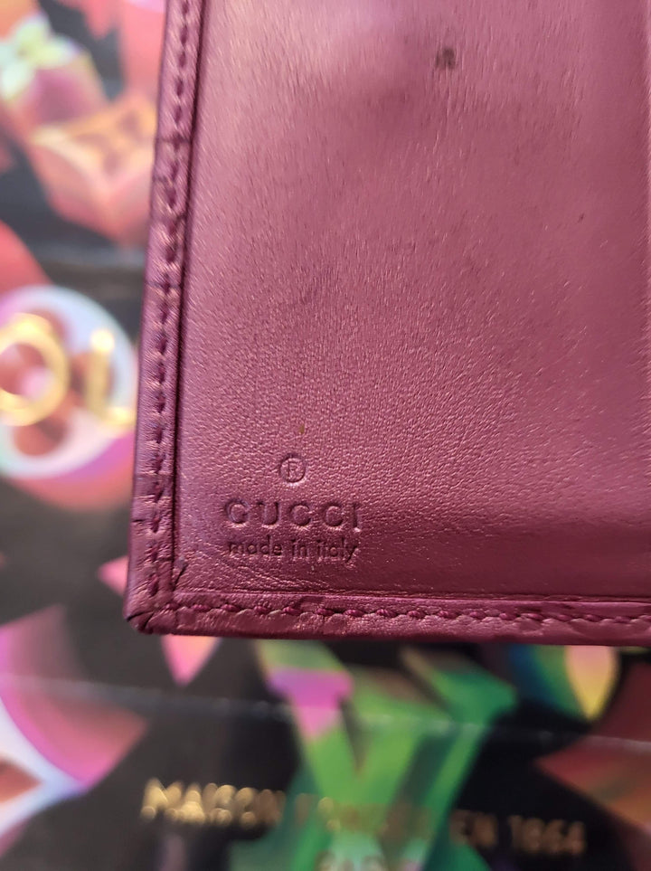 Authentic Gucci Metallic Guccissima Heart Travel Wallet