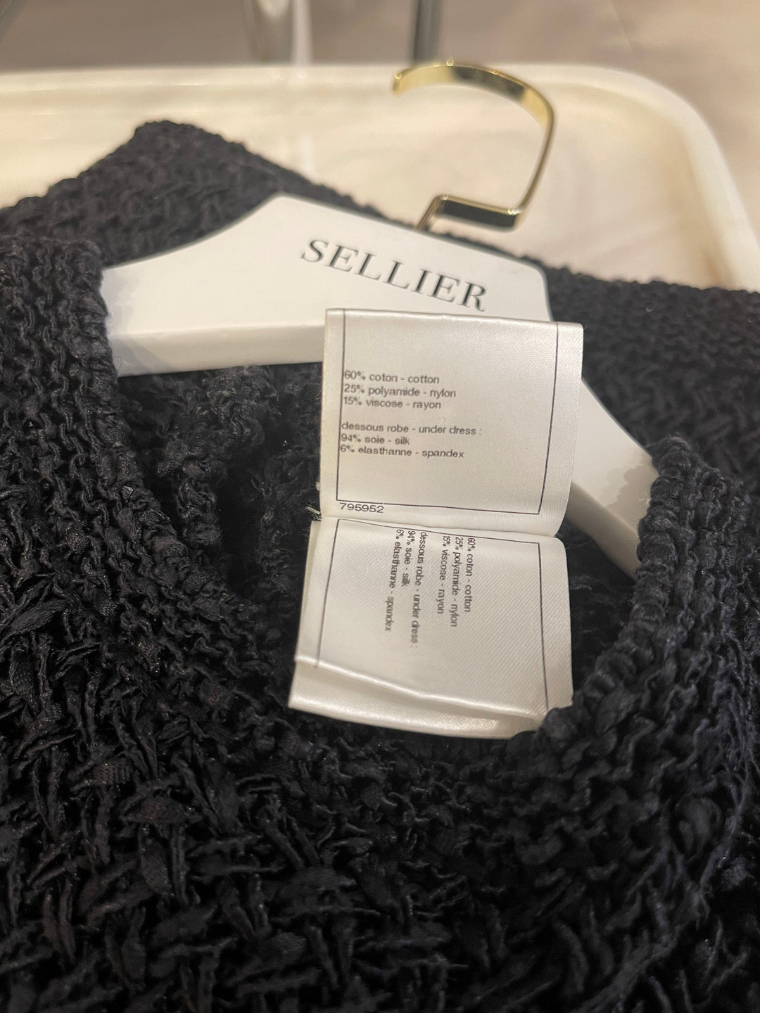 Top Quality Chanel Black Crochet Sleeveless Mini Dress Size FR 36 (UK 8)