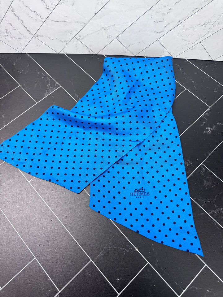 Premium Handmade Hermes Blue Reversible Scarf