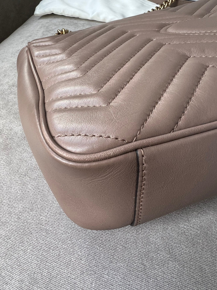 Gucci GG Dusty Pink Marmont Medium Shoulder Bag (RRP £2,070)