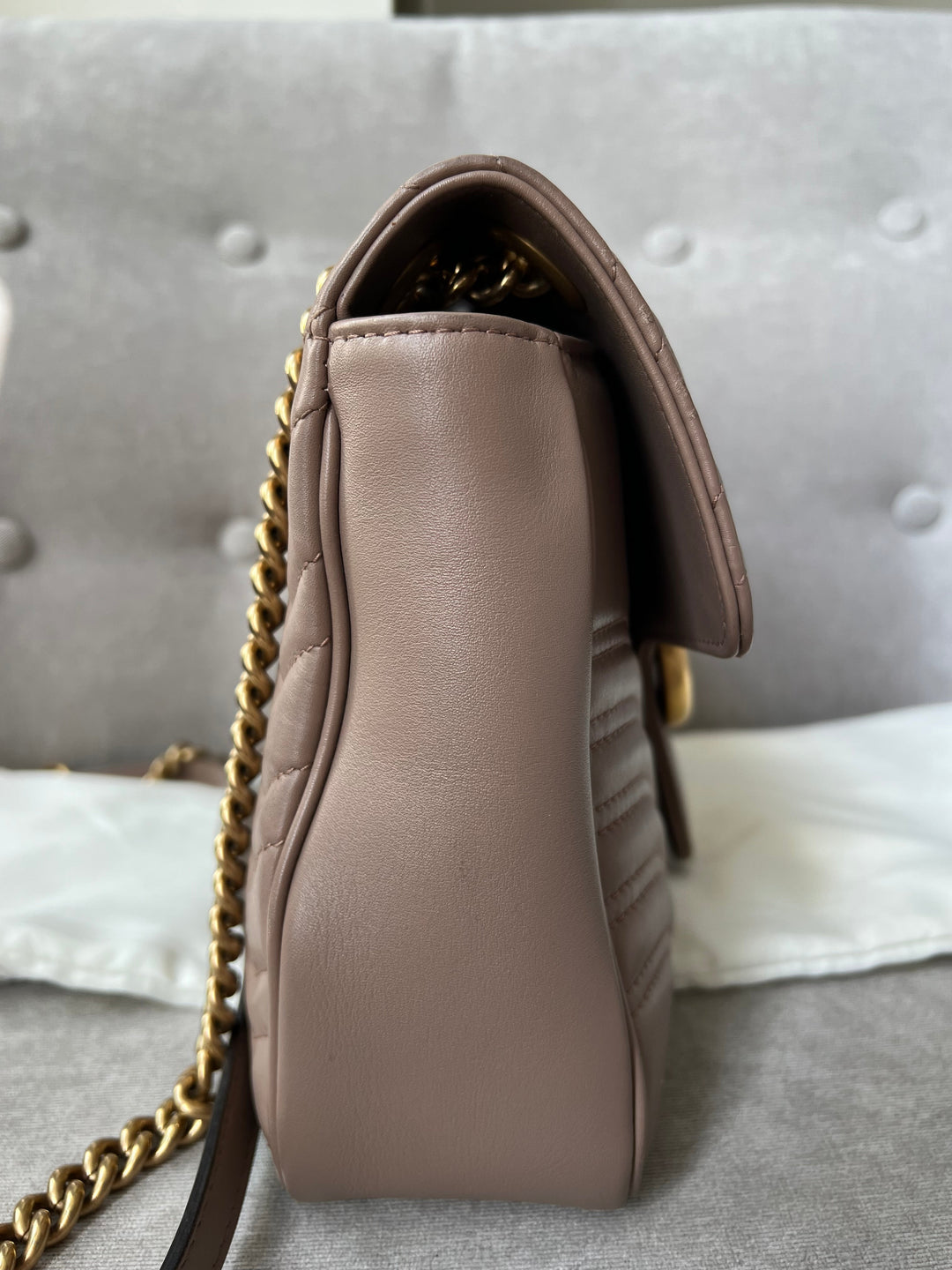 Gucci GG Dusty Pink Marmont Medium Shoulder Bag (RRP £2,070)