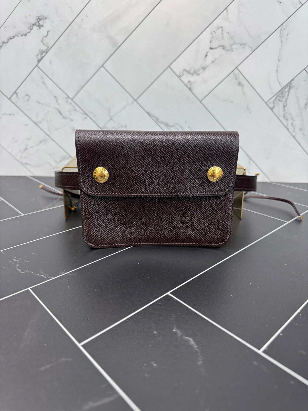 Hermes Brown Leather Belt Bag