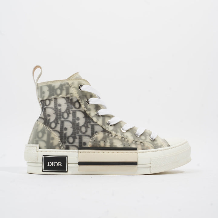 Christian Dior B23 High-top White / Black Oblique Canvas EU 37 UK 4