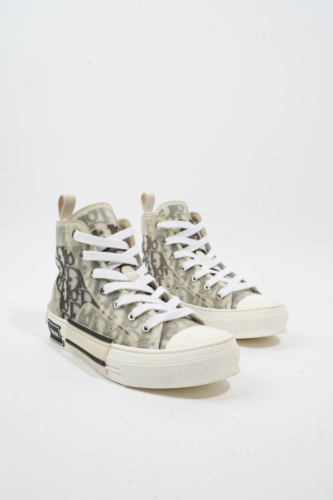 Christian Dior B23 High-top White / Black Oblique Canvas EU 37 UK 4