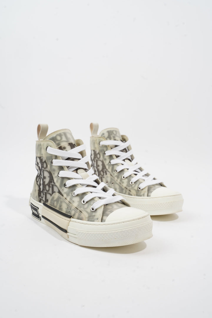 Christian Dior B23 High-top White / Black Oblique Canvas EU 37 UK 4