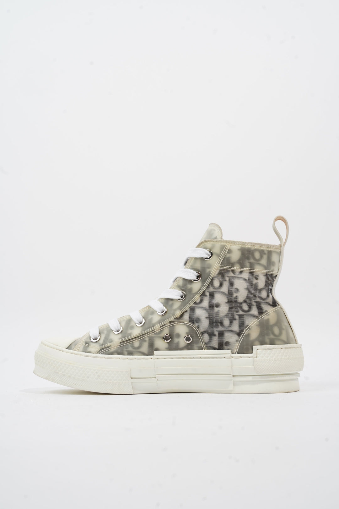 Christian Dior B23 High-top White / Black Oblique Canvas EU 37 UK 4