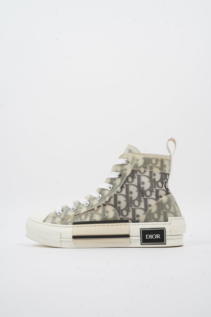 Christian Dior B23 High-top White / Black Oblique Canvas EU 37 UK 4