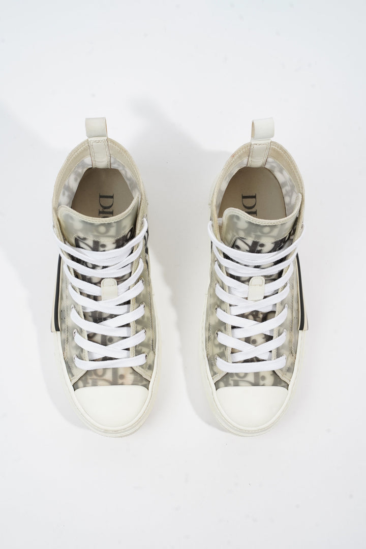 Christian Dior B23 High-top White / Black Oblique Canvas EU 37 UK 4