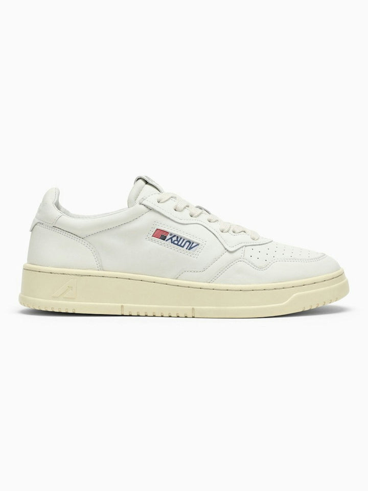 WHITE CREAM LEATHER MEDALIST SNEAKERS