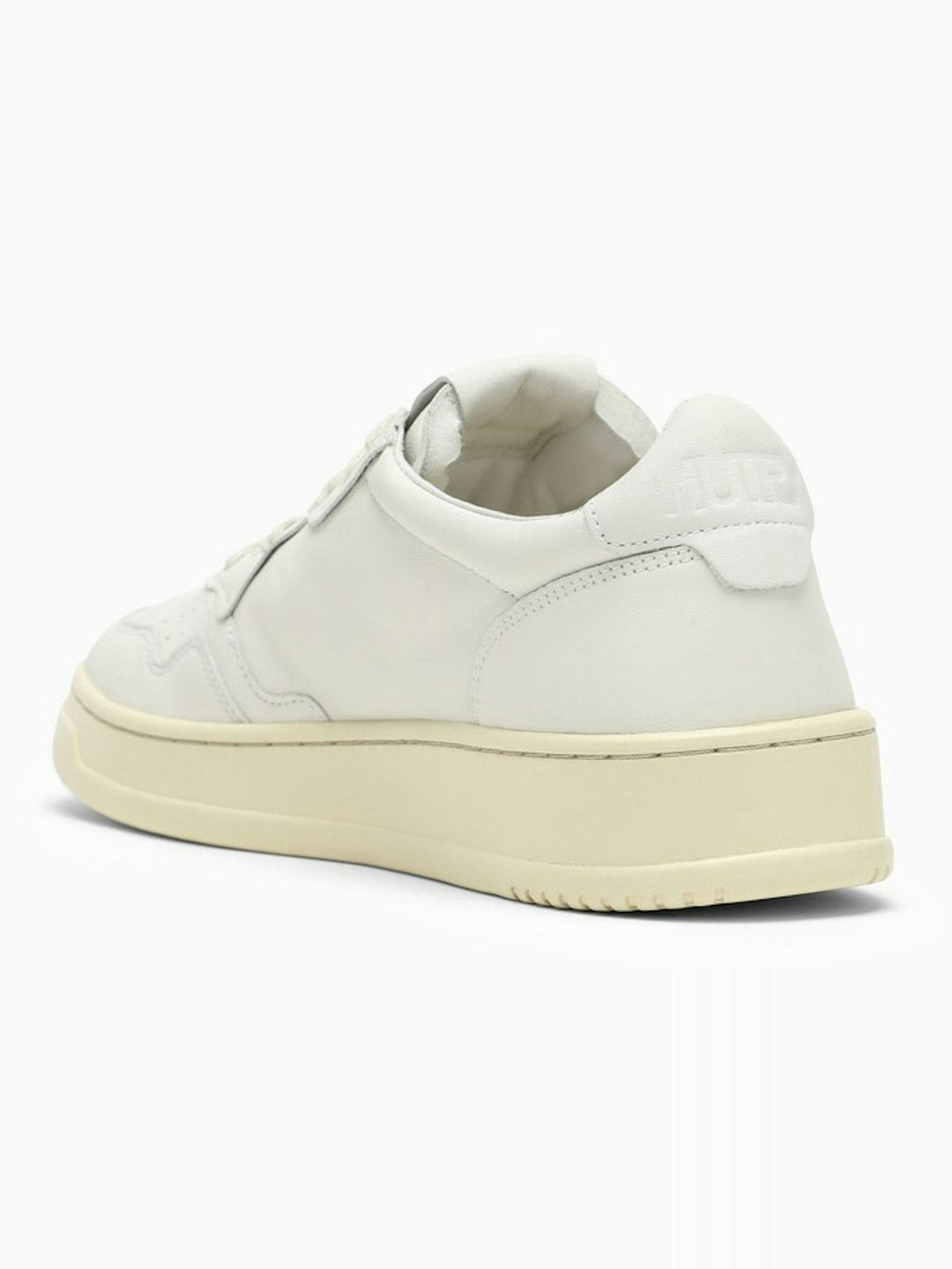 WHITE CREAM LEATHER MEDALIST SNEAKERS