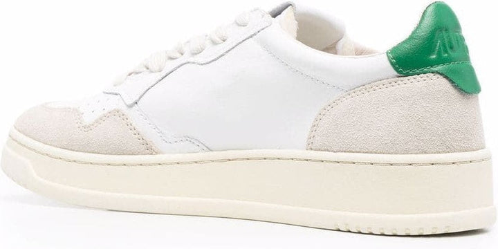 MEDALIST SNEAKERS IN WHITE/GREEN LEATHER AND SUEDE