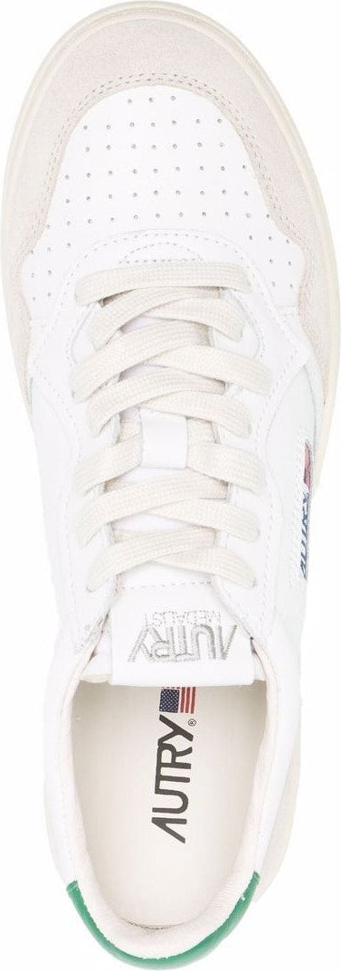 MEDALIST SNEAKERS IN WHITE/GREEN LEATHER AND SUEDE
