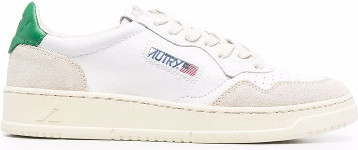 MEDALIST SNEAKERS IN WHITE/GREEN LEATHER AND SUEDE