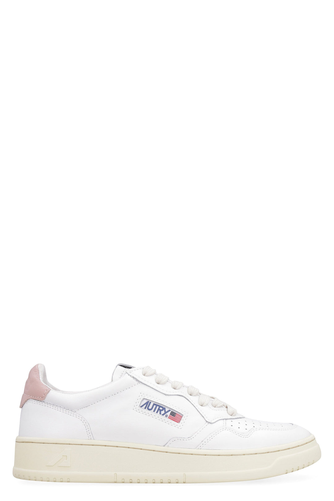 WHITE/PINK LEATHER MEDALIST SNEAKERS