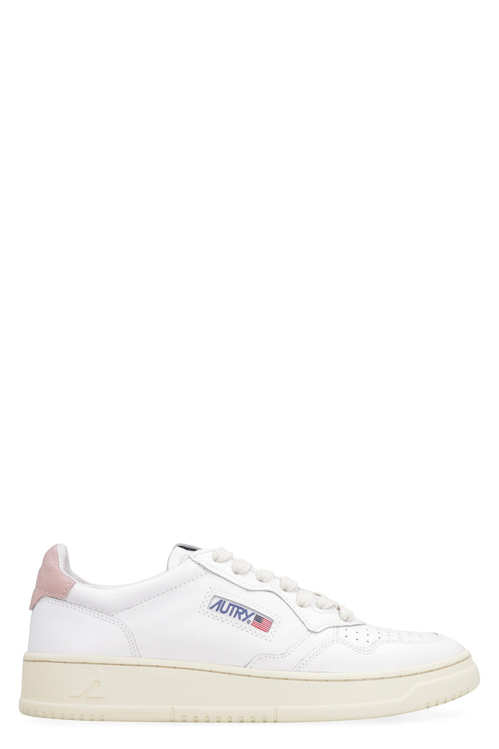 WHITE/PINK LEATHER MEDALIST SNEAKERS