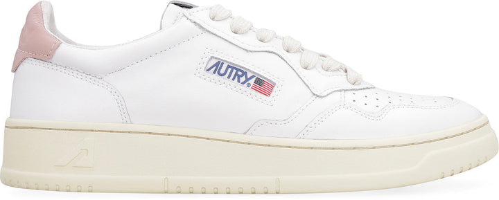 WHITE/PINK LEATHER MEDALIST SNEAKERS