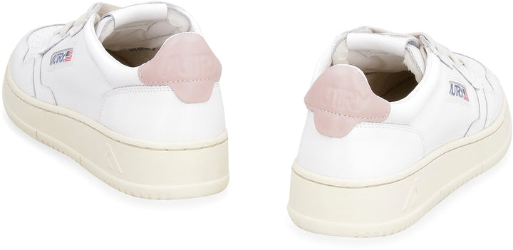 WHITE/PINK LEATHER MEDALIST SNEAKERS
