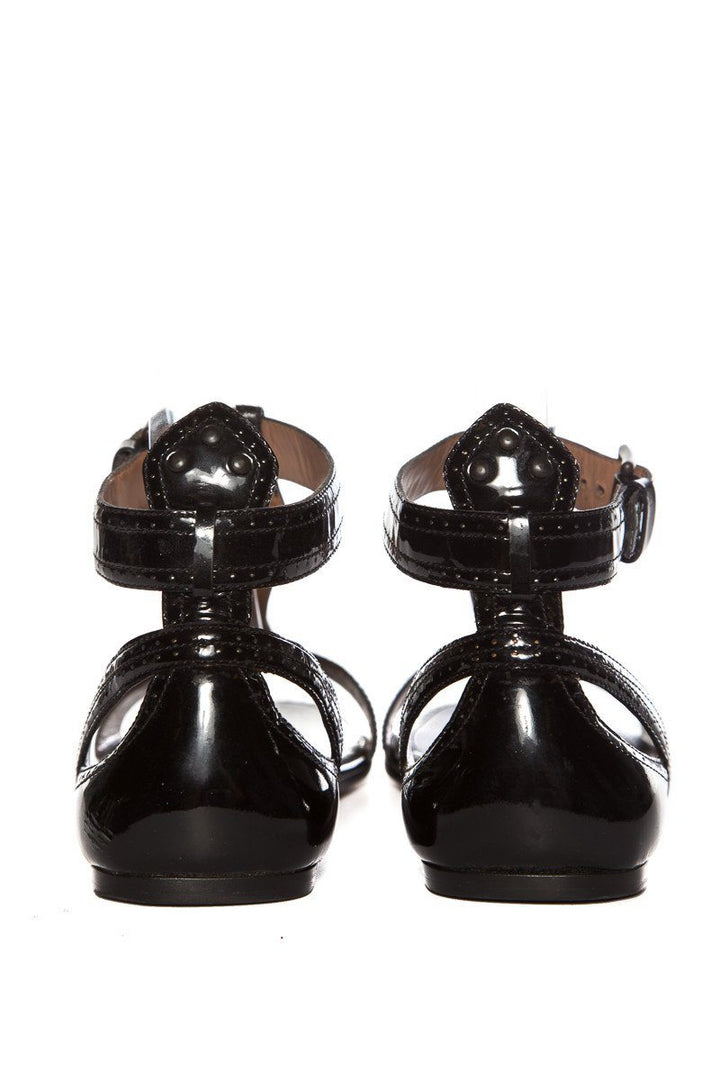 Alaïa Black Patent Leather T-Strap Sandal SZ 38