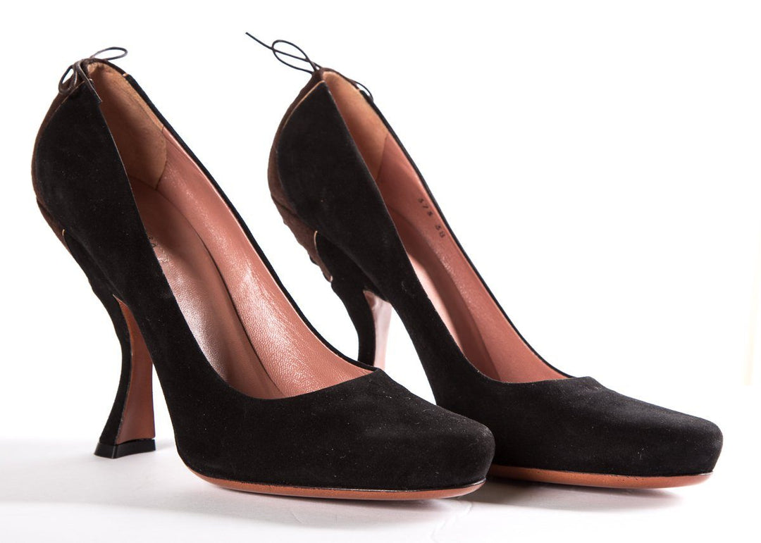 Alaïa Black & Brown Suede Heels SZ 38