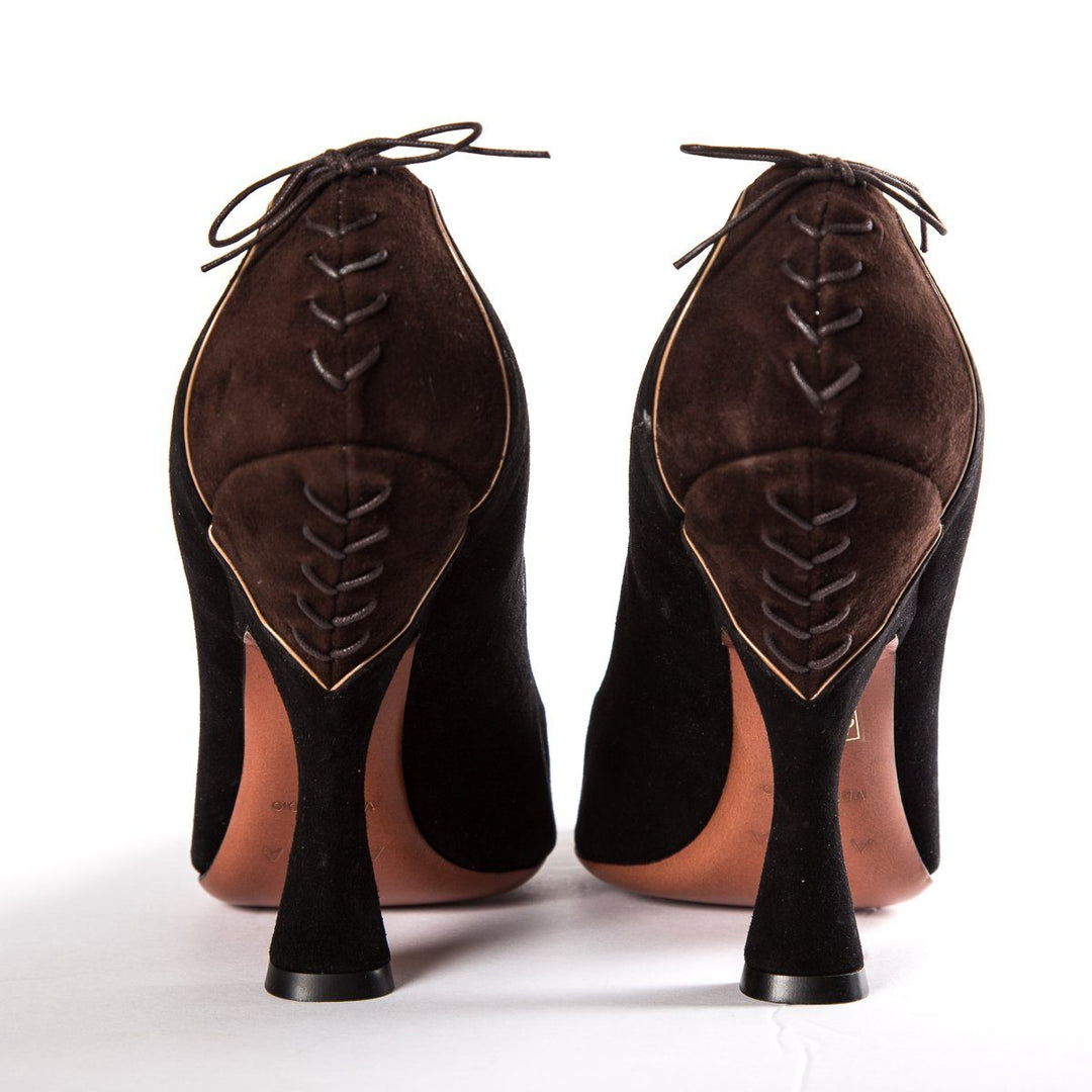 Alaïa Black & Brown Suede Heels SZ 38