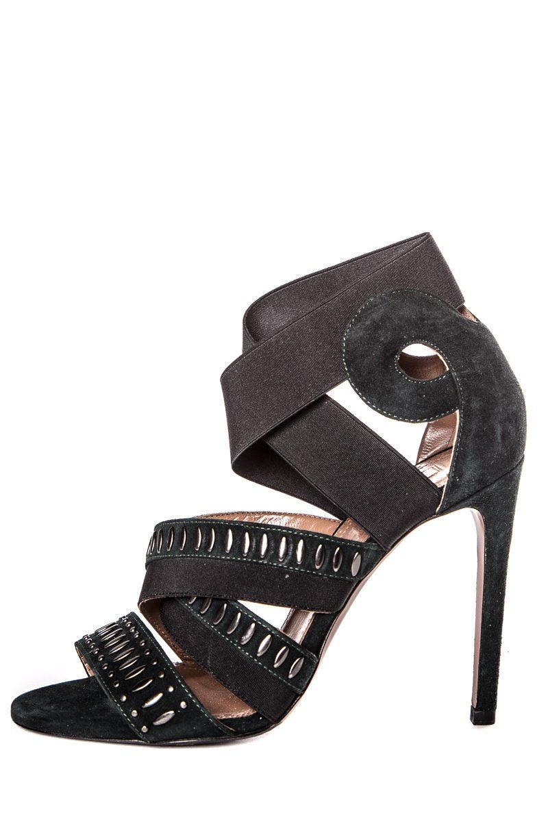 Alaïa Forest Green Suede Sandals SZ 35