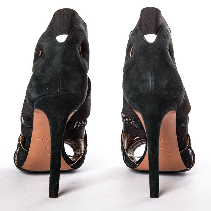 Alaïa Forest Green Suede Sandals SZ 35