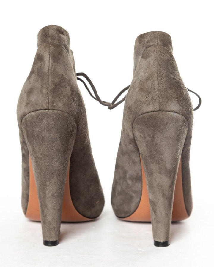 Alaïa Grey Suede Lace-Up Ankle Boots 38