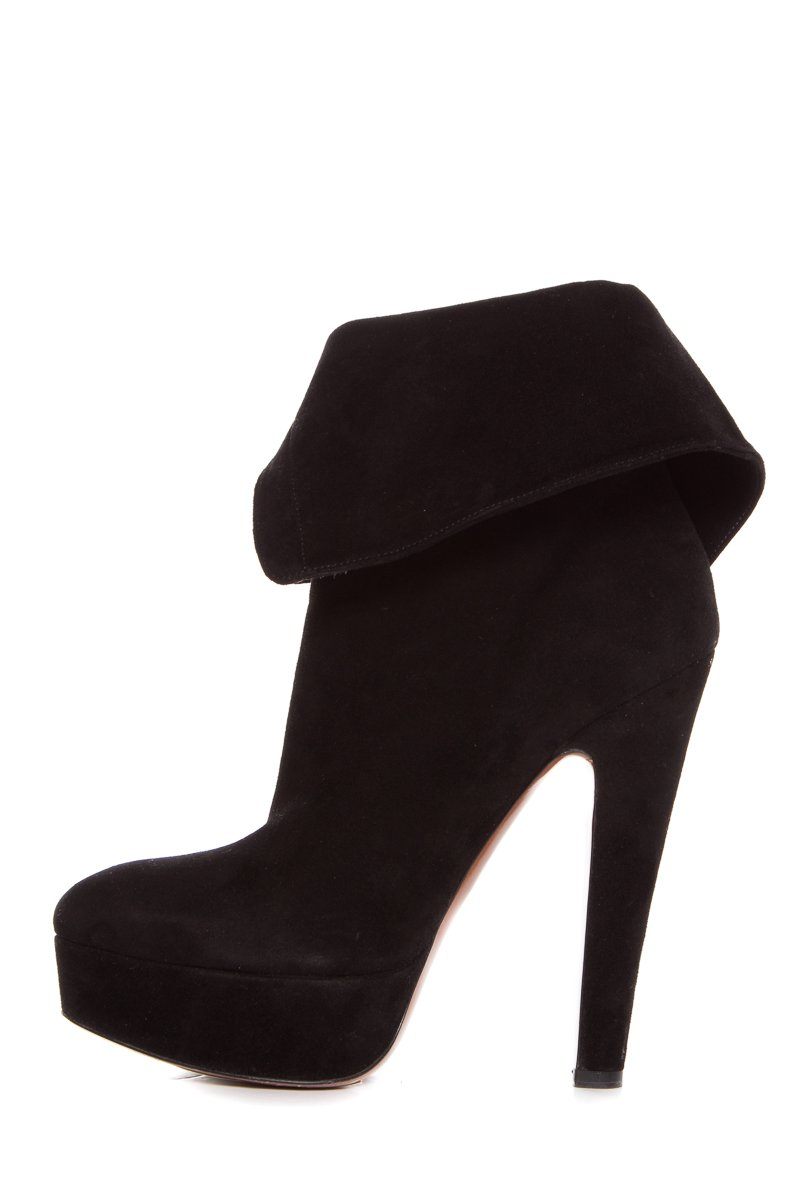 Alaïa Suede Black Booties Eyelet Lace-Up  SZ 38.5 Sale