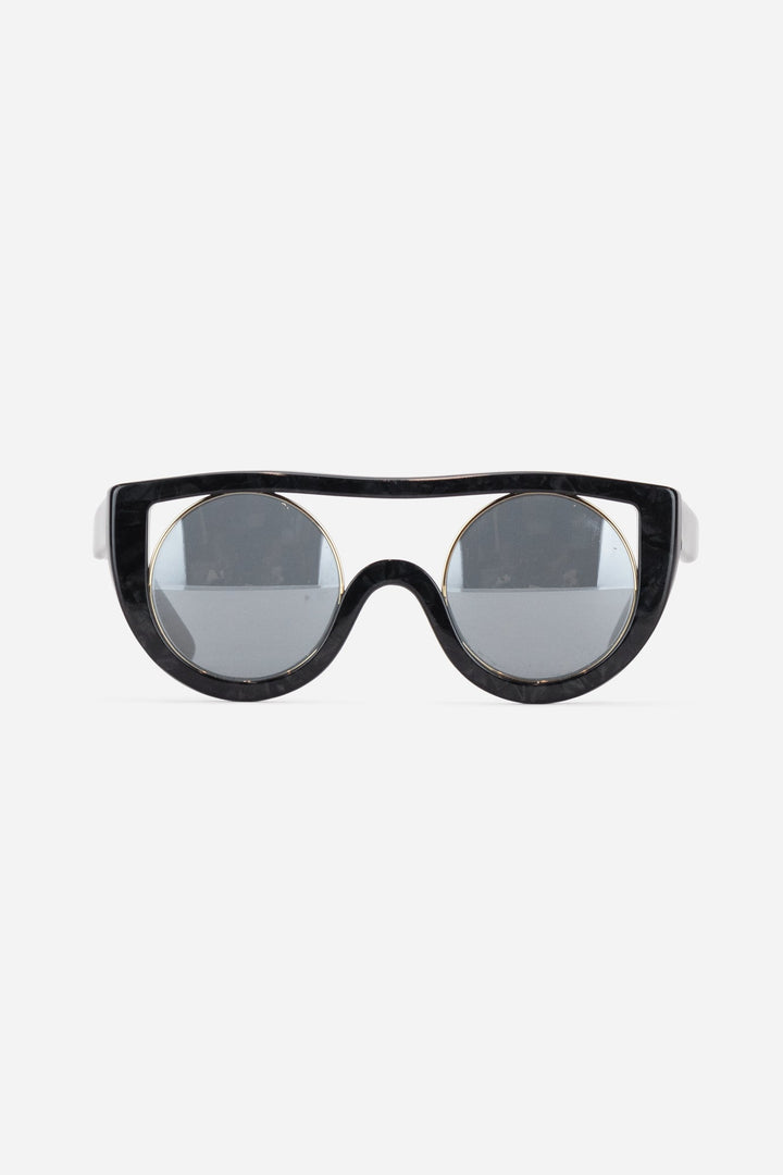 Black Round Frame Sunglasses