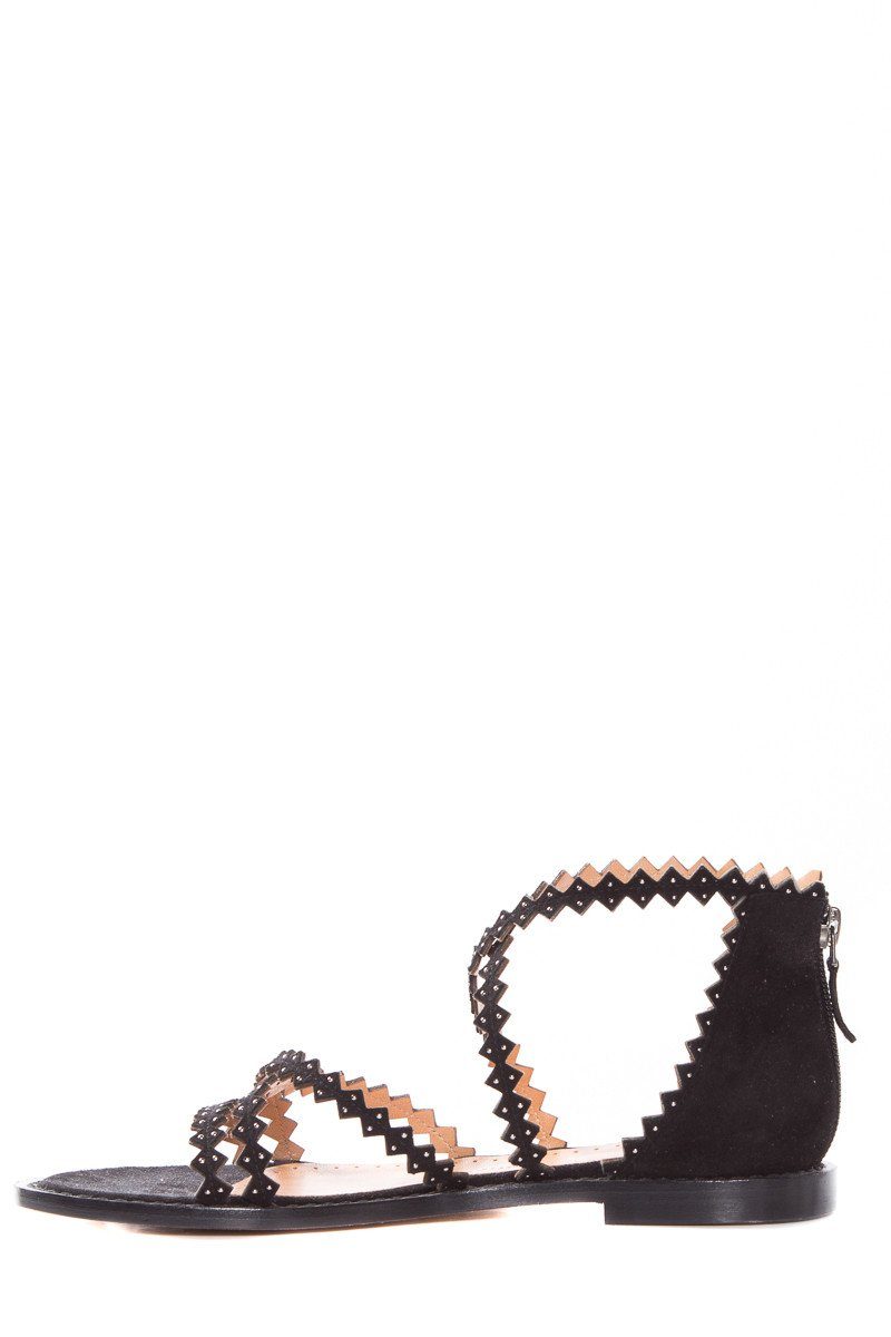 Alexa Wagner Black Gladiator Sandals SZ 36.5