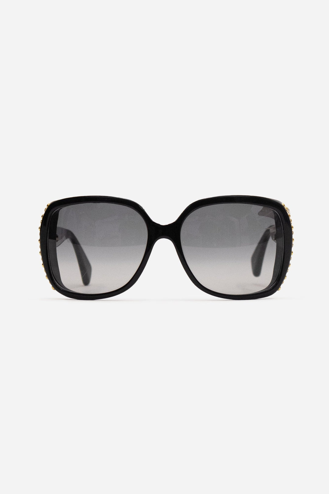 Black Round Frame Gold Studded Sunglasses