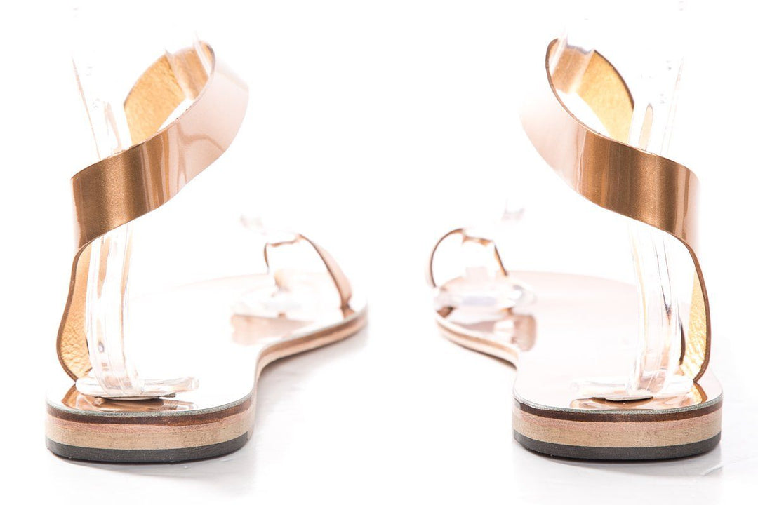 Alvaro Gonzalez Bronze Metallic Leather Angela Sandal SZ 37 NWT SALE