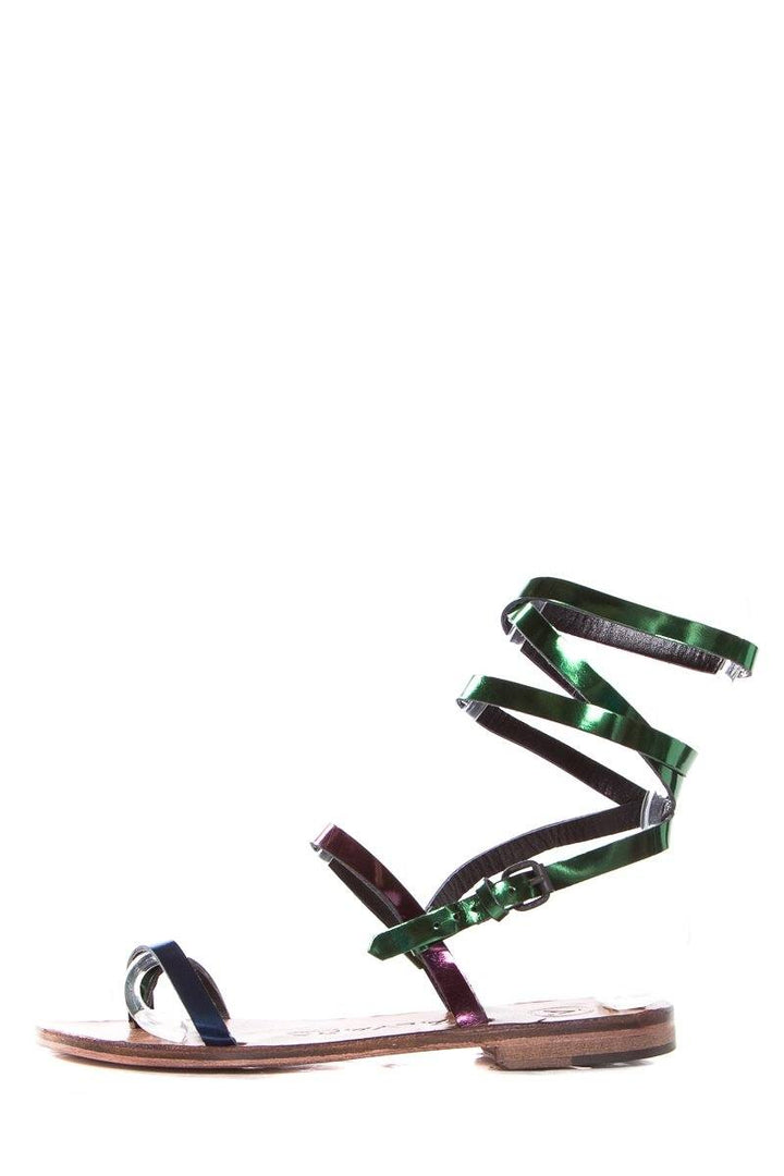 Alvaro Gonzalez Multicolored Metallix Anna Flat Sandals SZ 36 NWT SALE