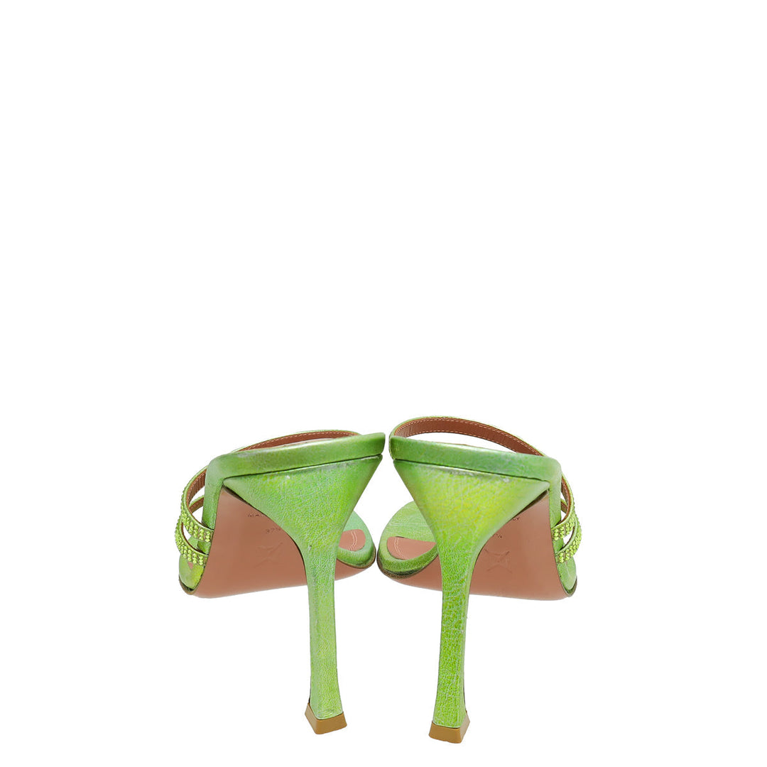 Amina Muaddi Apple Green Ami 105 Sandal 37.5