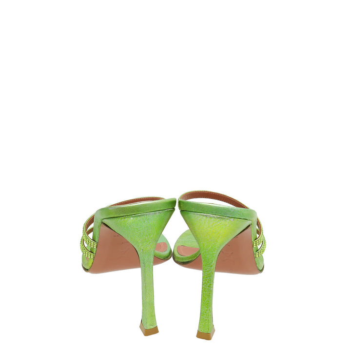 Amina Muaddi Apple Green Ami 105 Sandal 37.5