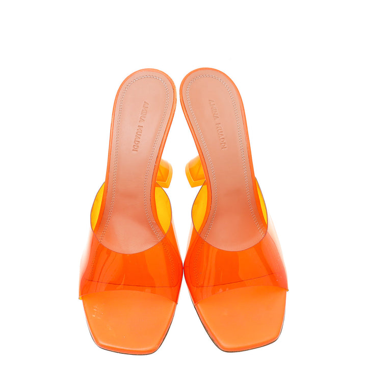 Amina Muaddi Orange Lupita Glass Slipper 39