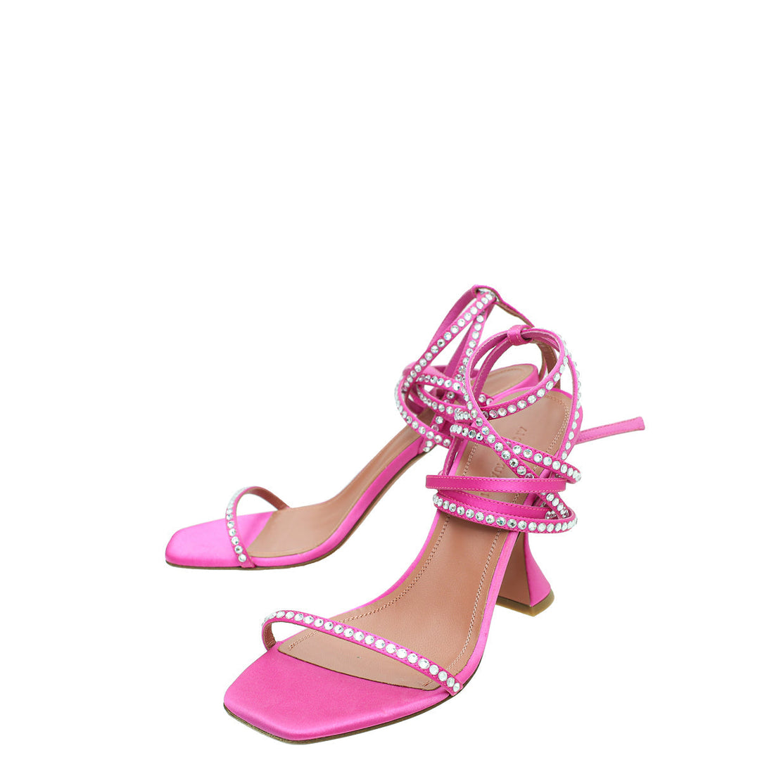Amina Muaddi Fuchsia Crystal Vita Sandals 37