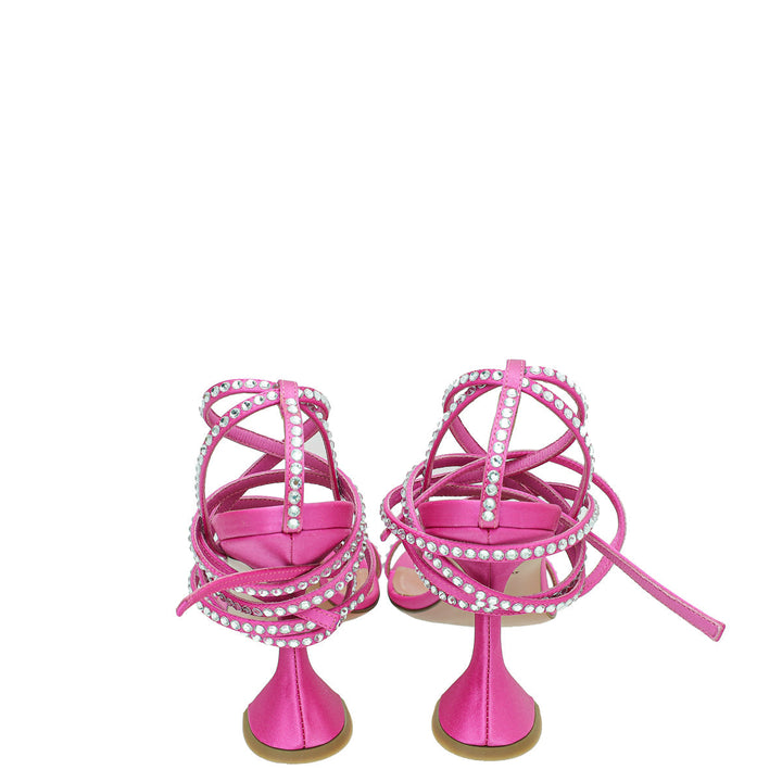 Amina Muaddi Fuchsia Crystal Vita Sandals 37