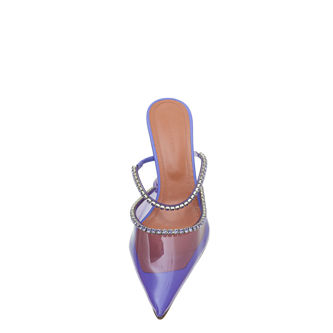 Amina Muaddi Lilac Gilda Crystal Glass Mule 37