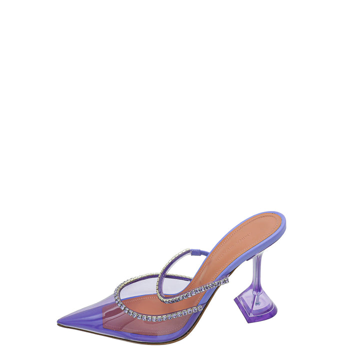Amina Muaddi Lilac Gilda Crystal Glass Mule 37